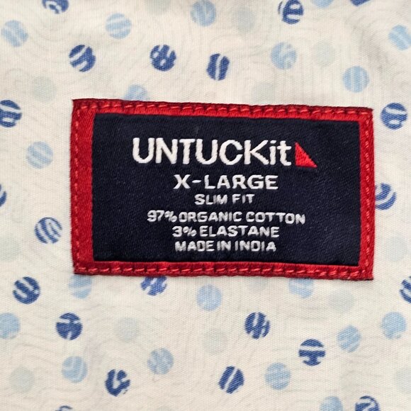 UNTUCKit White and Blue Casual Button Down Shirt - Picture 4 of 6